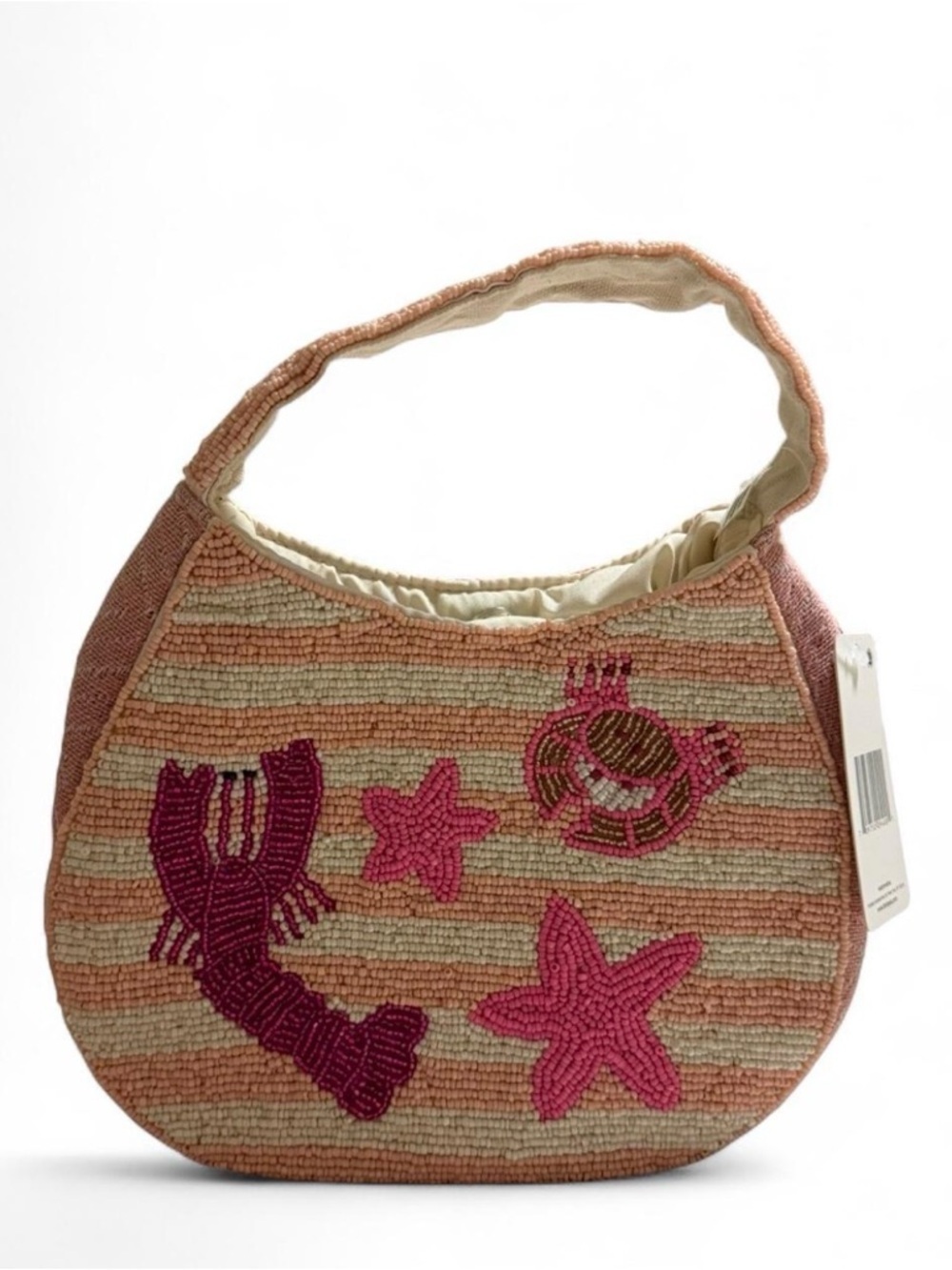 LULU pink beaded bag with lobster and stars - Picture 4 of 6